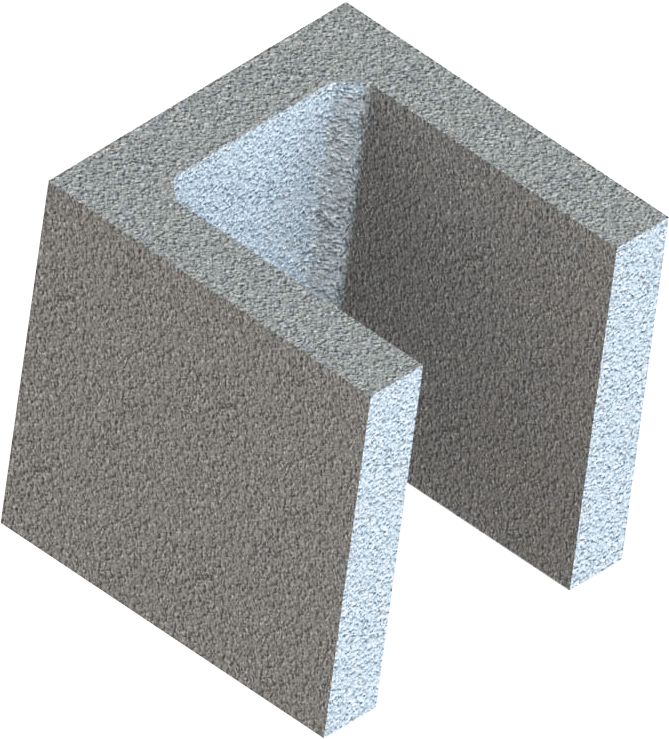 بلك مباني حماية مواسير شكل يو