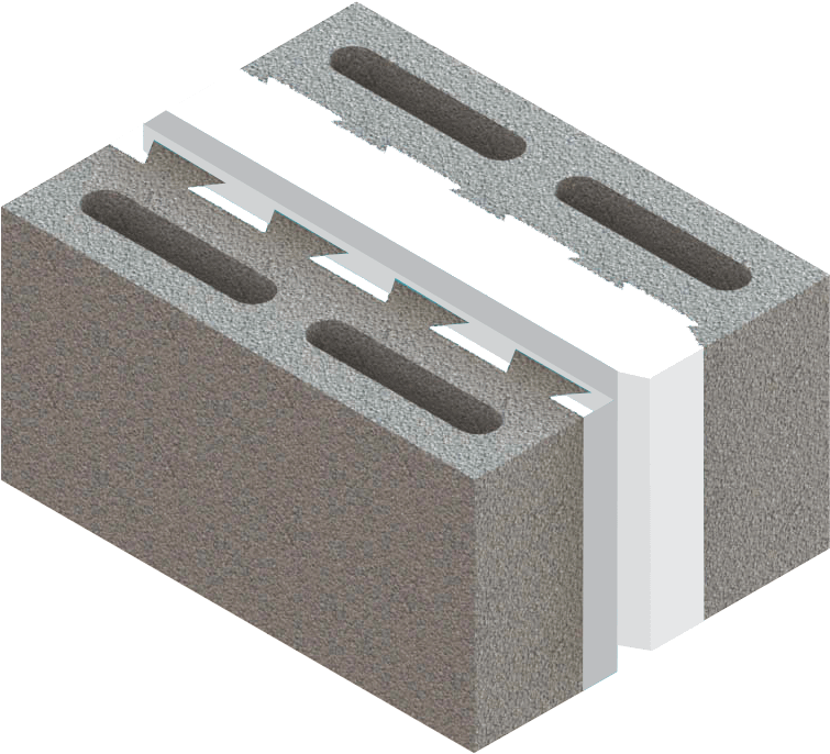 البلك العازل المحزز المتداخل بشريحة بيضاء